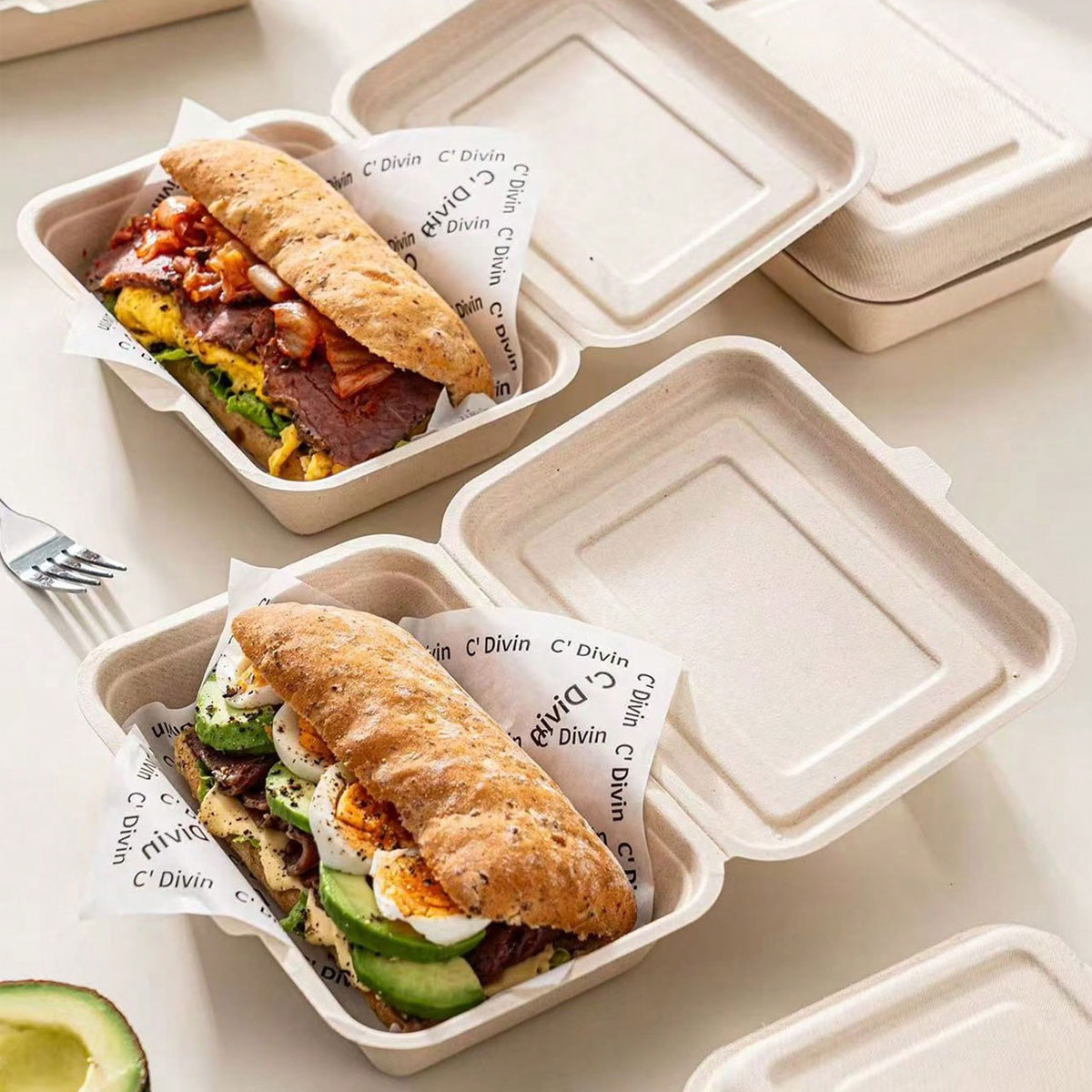 Ciabatta Packaging Box, Paper  - Meal Prep Bowl ulasan dan harga
